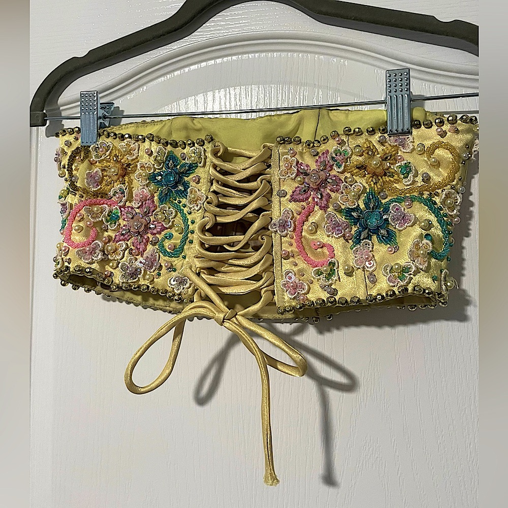 Custom, 28/30 A, Yellow, Strapless Corset, Costume Bra - Picture 2 of 5